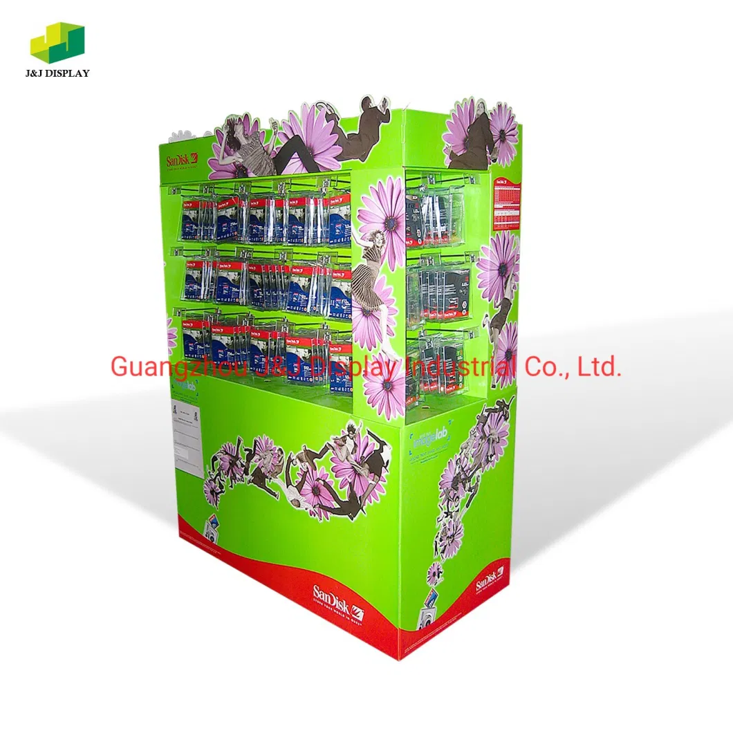 Custom Cardboard Pop Floor Cardboard Store Supermarket Snack Cosmetics Door Shaped Two Sided Display