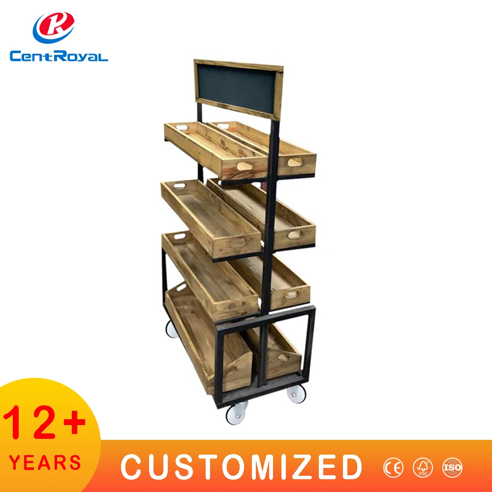 Custom Wood Display Stand Beverage Display Rack Snack Display Racks Food Display Stand Drink Display Stand Wooden Fruit Display Rack Bread Floor Stand