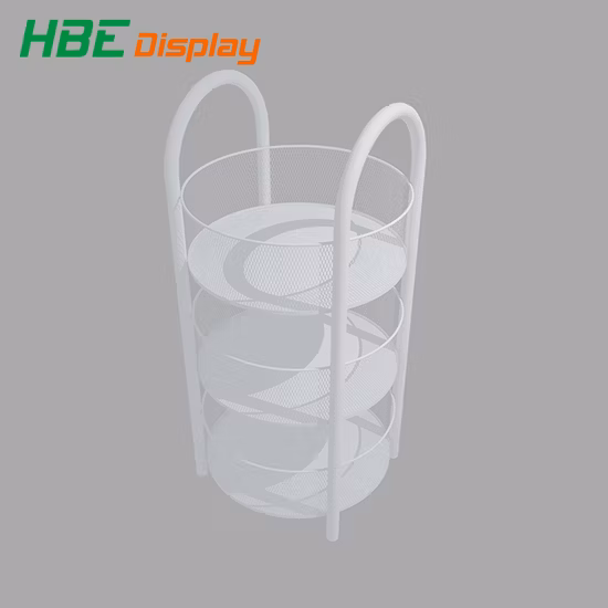 Black Round Dump Bin with Adjustable Bottom