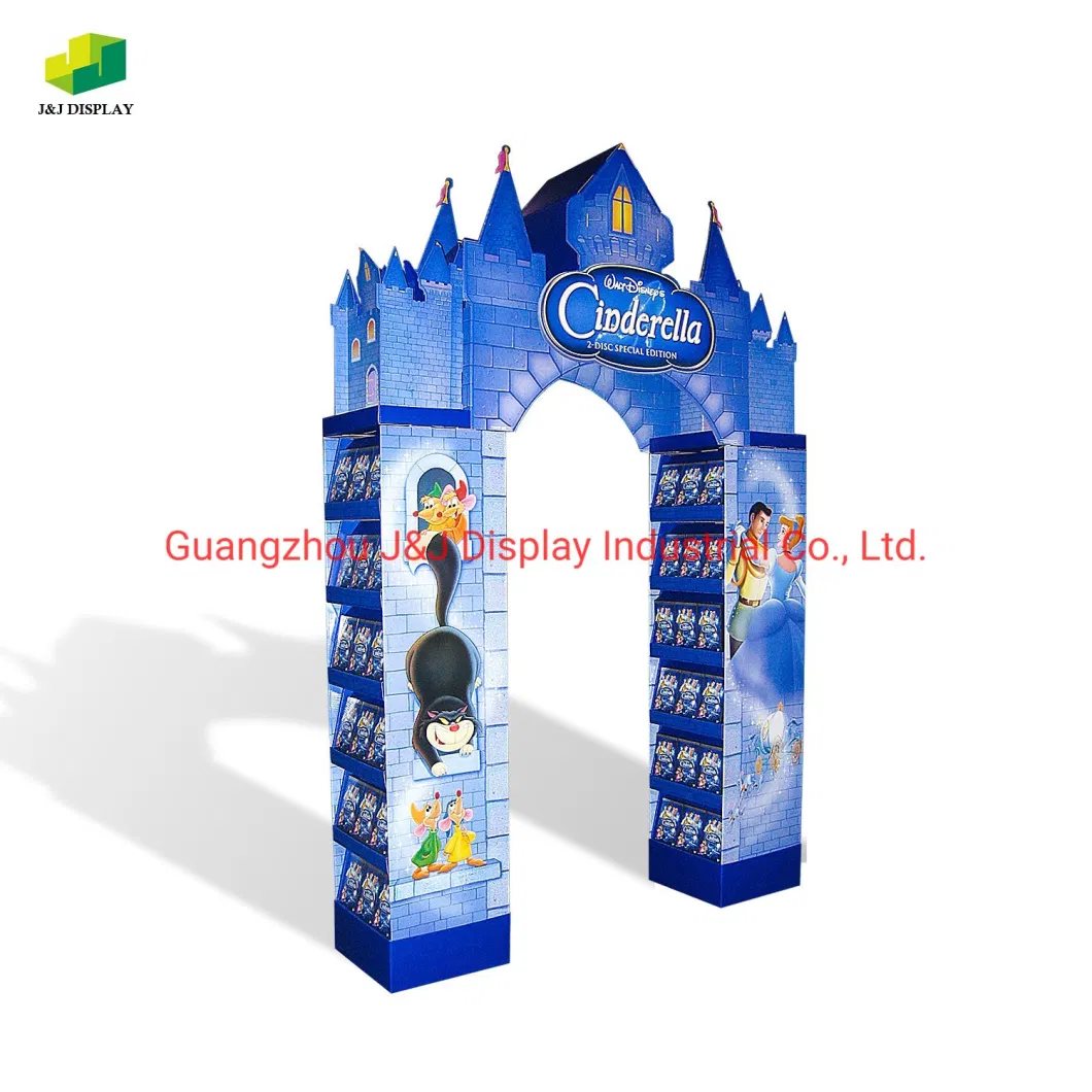 Custom Cardboard Pop Floor Cardboard Store Supermarket Snack Cosmetics Door Shaped Two Sided Display