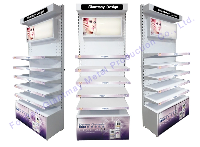 Customized Metal Cosmetics Make up Stands Shop Cosmetic Makeup Display