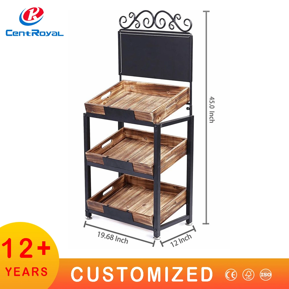 Custom Wood Display Stand Beverage Display Rack Snack Display Racks Food Display Stand Drink Display Stand Wooden Fruit Display Rack Bread Floor Stand