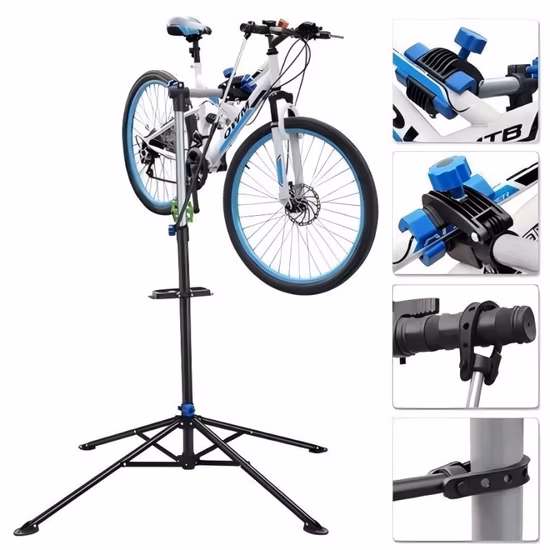 Suporte ajustável para reparo de bicicletas, display de piso para bicicleta, suporte de trabalho